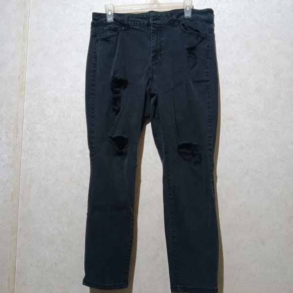 Blue Spice Denim - Distressed Black Jeans